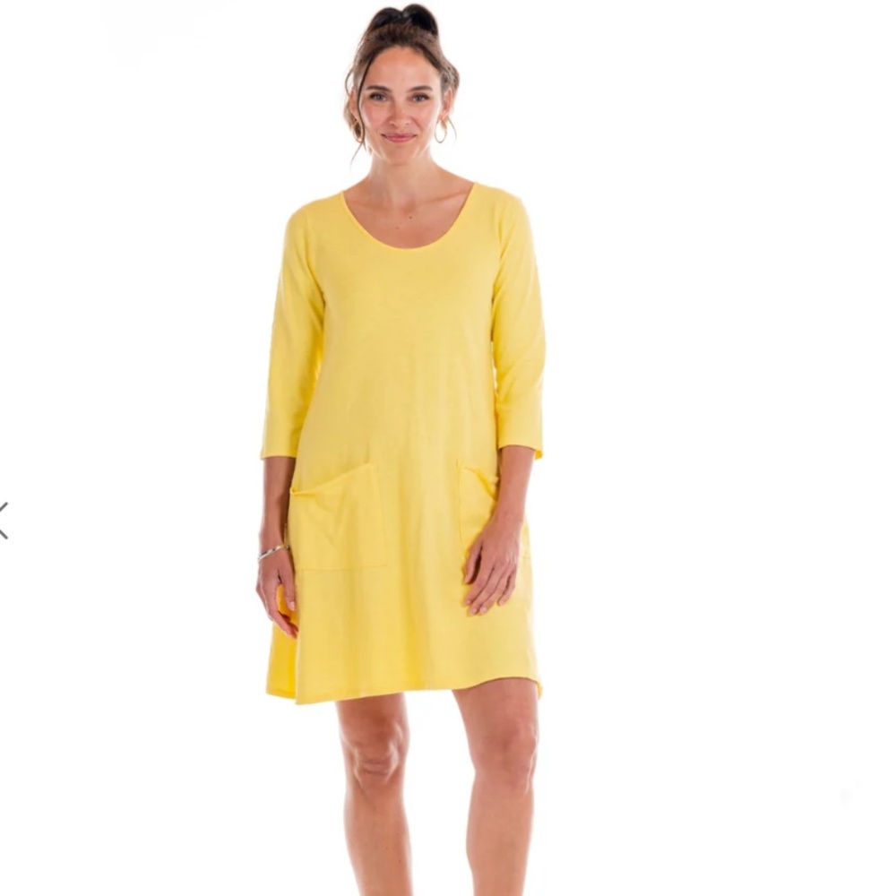 ‼️SOLD‼️Fresh Produce Yellow Free Flowing Spring Summer Easter Dalia Dress Large